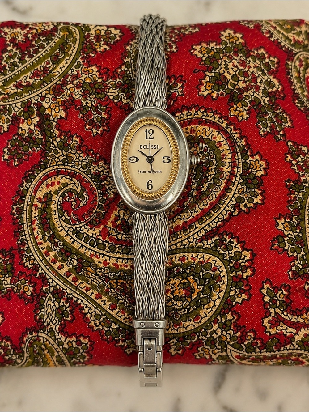 Vintage Sterling Silver Eclissi Silver  Oval Watch 32840